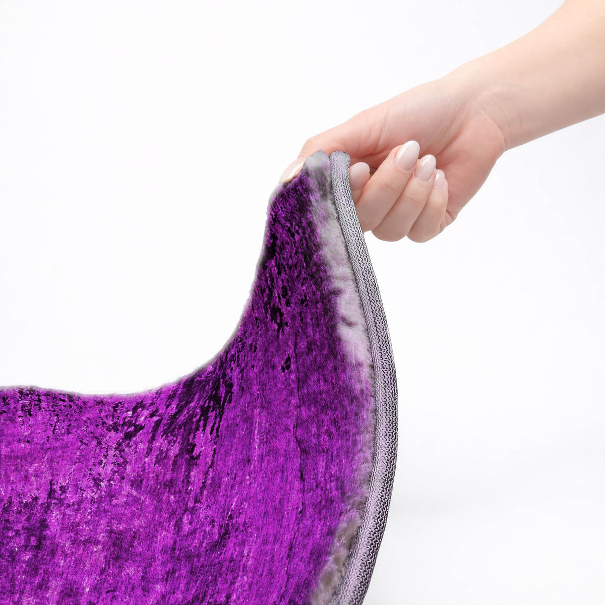 9' X 12' Purple And Charcoal Abstract Shag Washable Area Rug With UV Protection - HomeRoots - Flyclothing LLC
