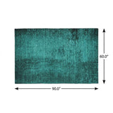 5' X 8' Teal And Charcoal Abstract Shag Washable Area Rug With UV Protection - HomeRoots - Flyclothing LLC