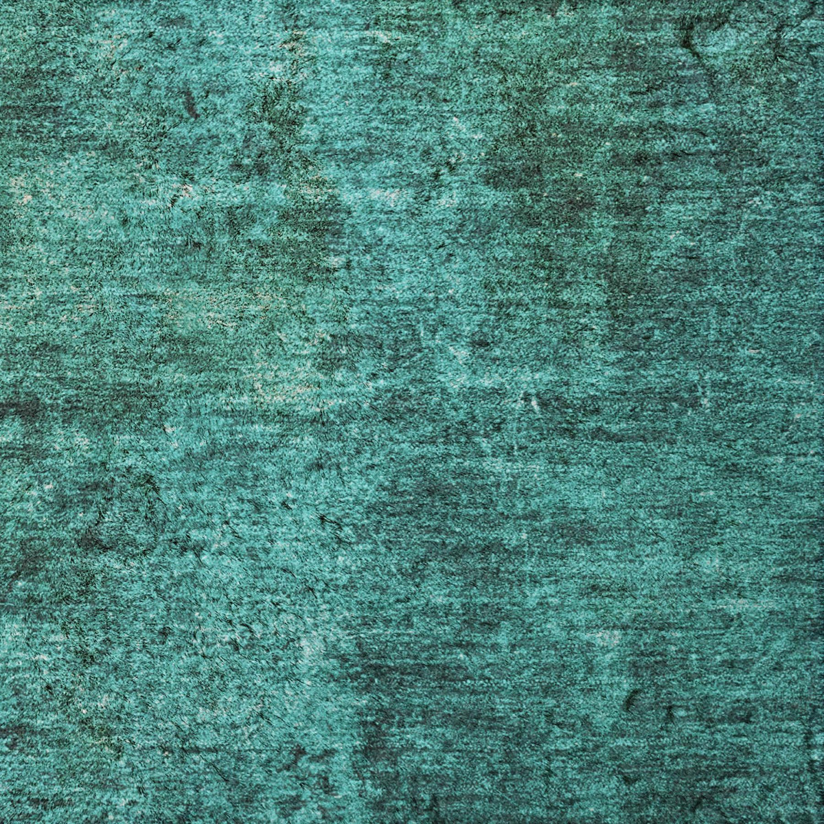 8' Teal And Charcoal Abstract Shag Washable Round Rug With UV Protection - HomeRoots - Flyclothing LLC