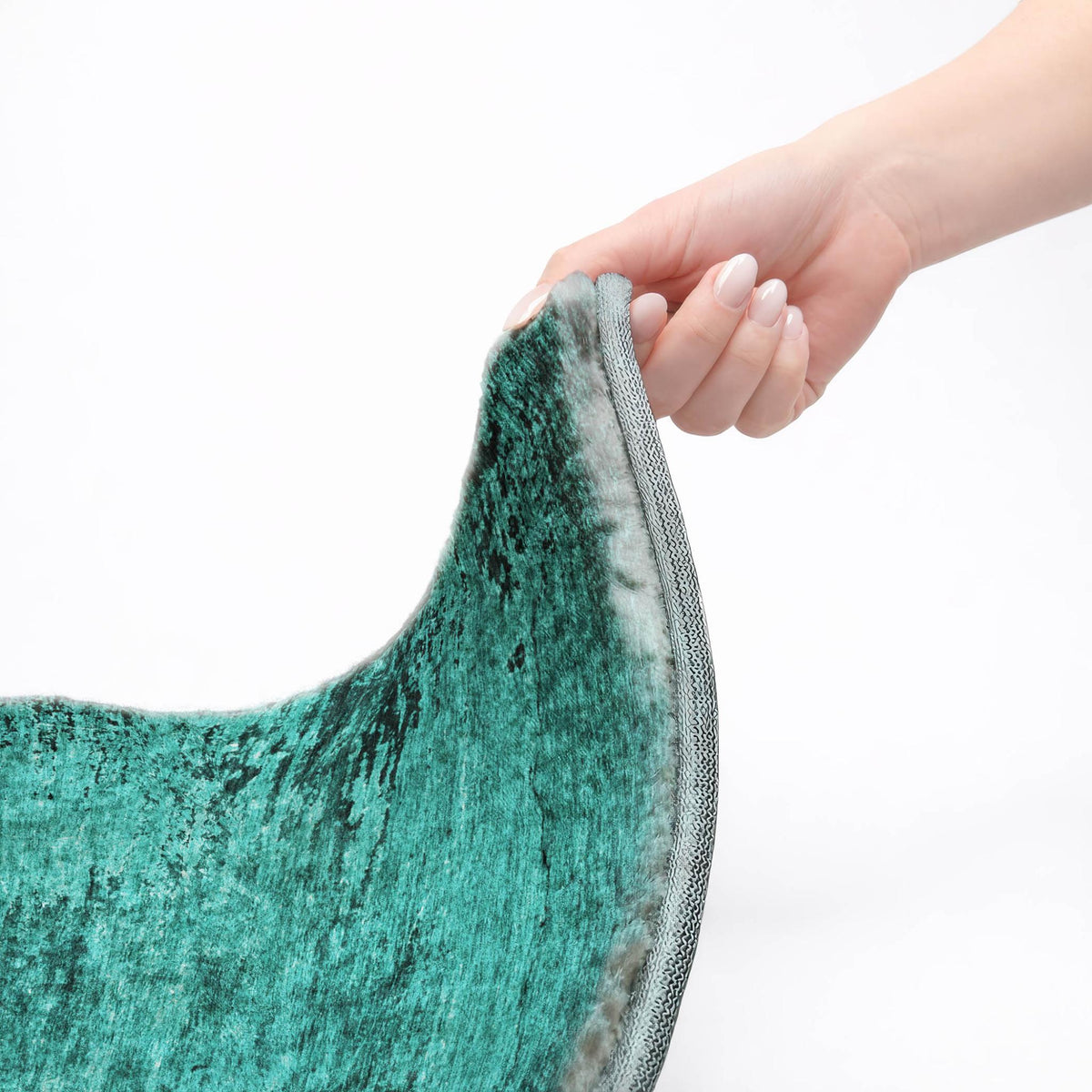 9' X 12' Teal And Charcoal Abstract Shag Washable Area Rug With UV Protection - HomeRoots - Flyclothing LLC