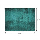 9' X 12' Teal And Charcoal Abstract Shag Washable Area Rug With UV Protection - HomeRoots - Flyclothing LLC