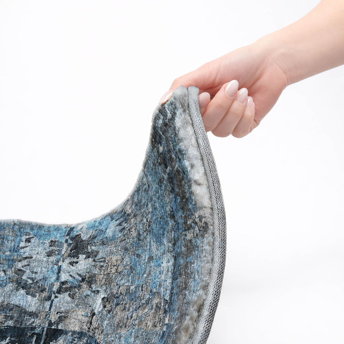 10' X 14' Denim Blue And Navy Blue Abstract Shag Washable Area Rug With UV Protection - HomeRoots - Flyclothing LLC