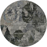 8' Gray And Taupe Abstract Shag Washable Round Rug With UV Protection - HomeRoots - Flyclothing LLC