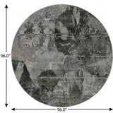 8' Gray And Taupe Abstract Shag Washable Round Rug With UV Protection - HomeRoots - Flyclothing LLC