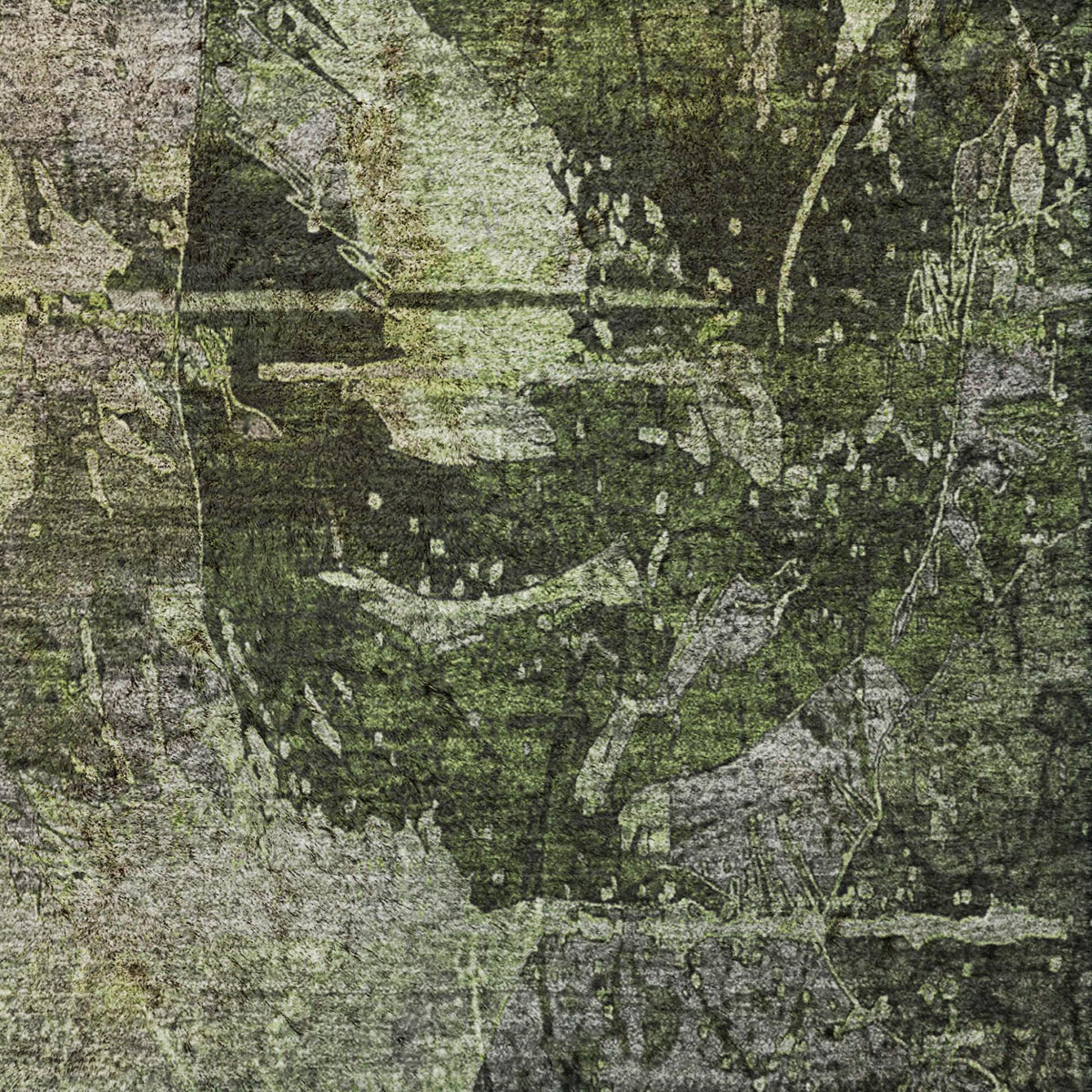3' X 5' Green And Gray Abstract Shag Washable Area Rug With UV Protection - HomeRoots - Flyclothing LLC