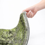 8' Green And Gray Abstract Shag Washable Round Rug With UV Protection - HomeRoots - Flyclothing LLC