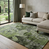 8' X 10' Green And Gray Abstract Shag Washable Area Rug With UV Protection - HomeRoots - Flyclothing LLC