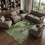 9' X 12' Green And Gray Abstract Shag Washable Area Rug With UV Protection - HomeRoots - Flyclothing LLC