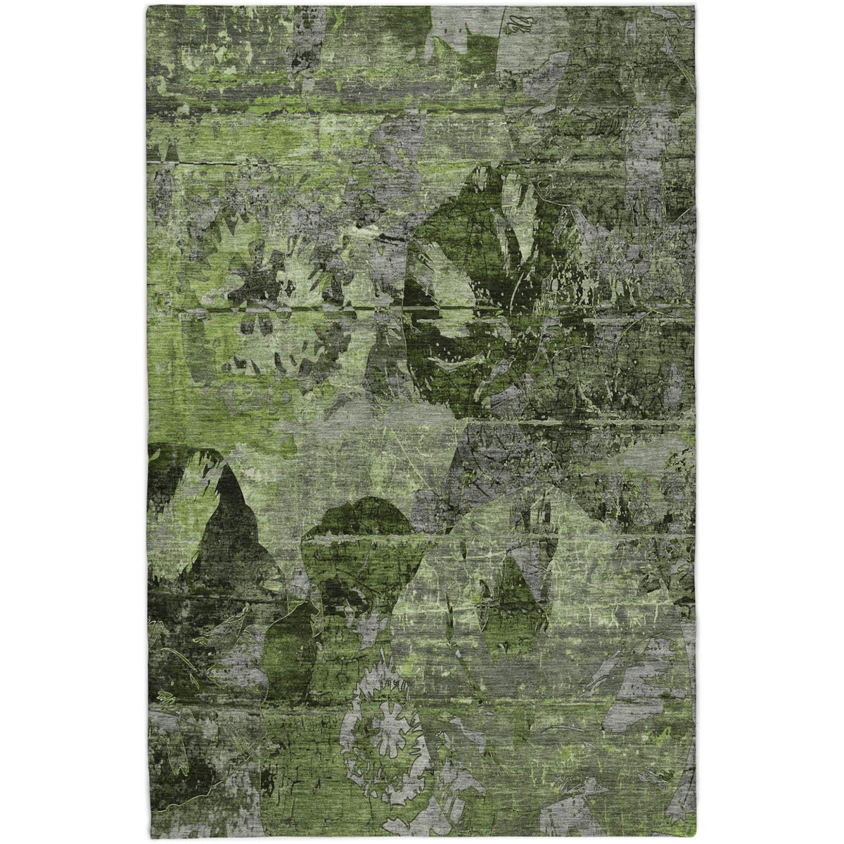 9' X 12' Green And Gray Abstract Shag Washable Area Rug With UV Protection - HomeRoots - Flyclothing LLC