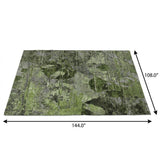 9' X 12' Green And Gray Abstract Shag Washable Area Rug With UV Protection - HomeRoots - Flyclothing LLC