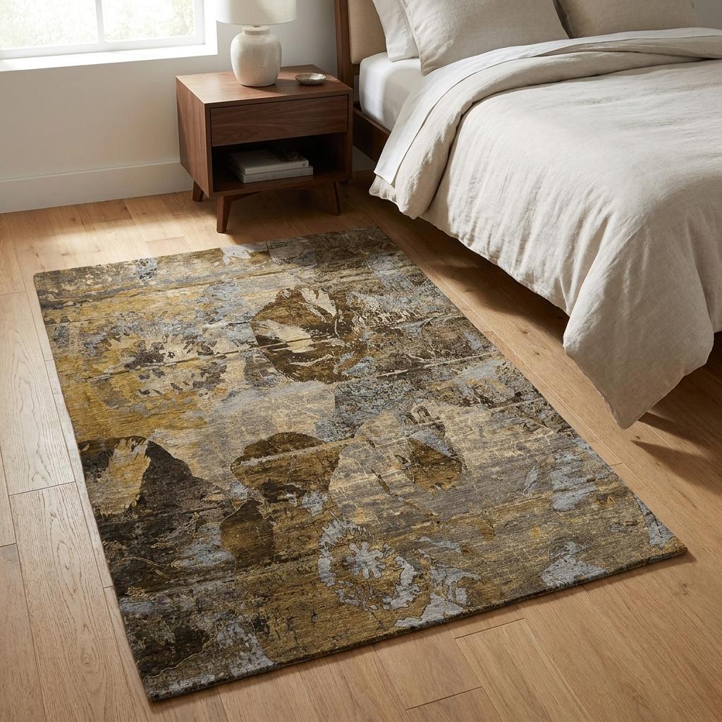 3' X 5' Brown And Beige Abstract Shag Washable Area Rug With UV Protection - HomeRoots - Flyclothing LLC