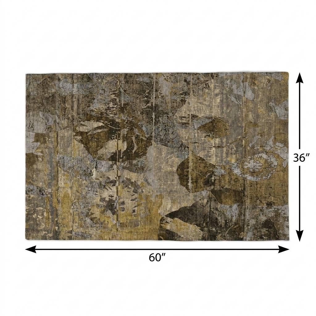 3' X 5' Brown And Beige Abstract Shag Washable Area Rug With UV Protection - HomeRoots - Flyclothing LLC