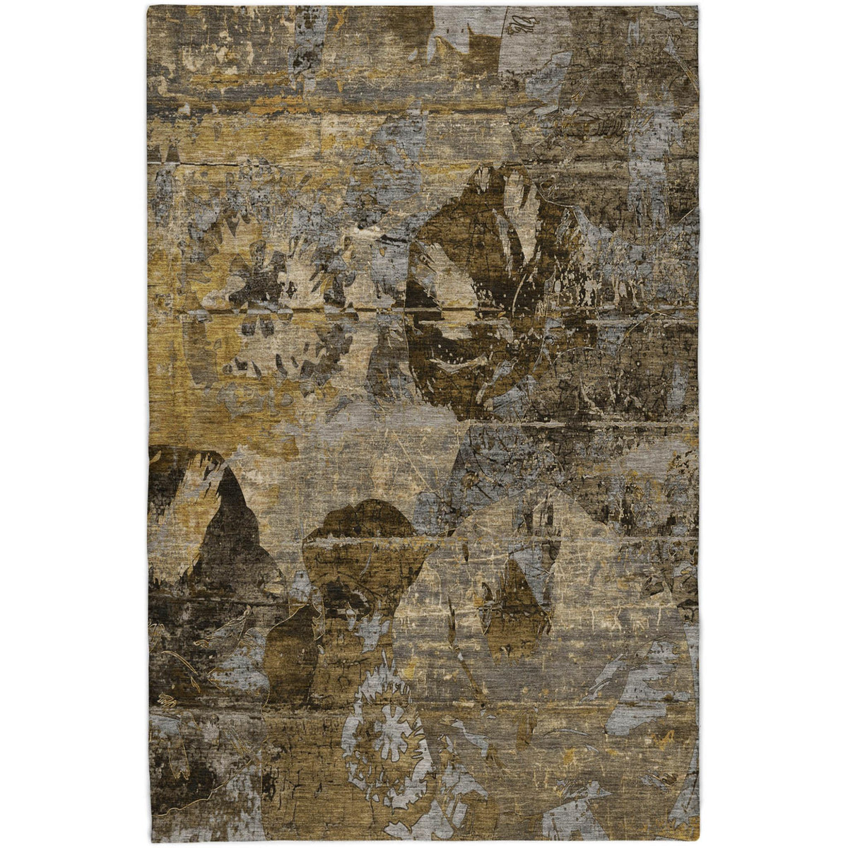 5' X 8' Brown And Beige Abstract Shag Washable Area Rug With UV Protection - HomeRoots - Flyclothing LLC