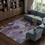 8' X 10' Purple And Gray Abstract Shag Washable Area Rug With UV Protection - HomeRoots - Flyclothing LLC