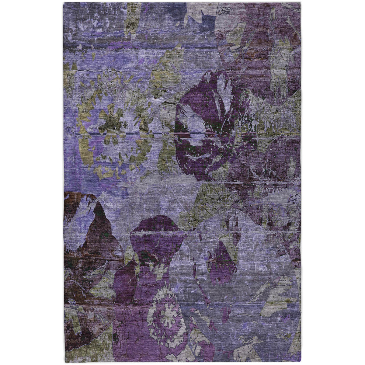 8' X 10' Purple And Gray Abstract Shag Washable Area Rug With UV Protection - HomeRoots - Flyclothing LLC