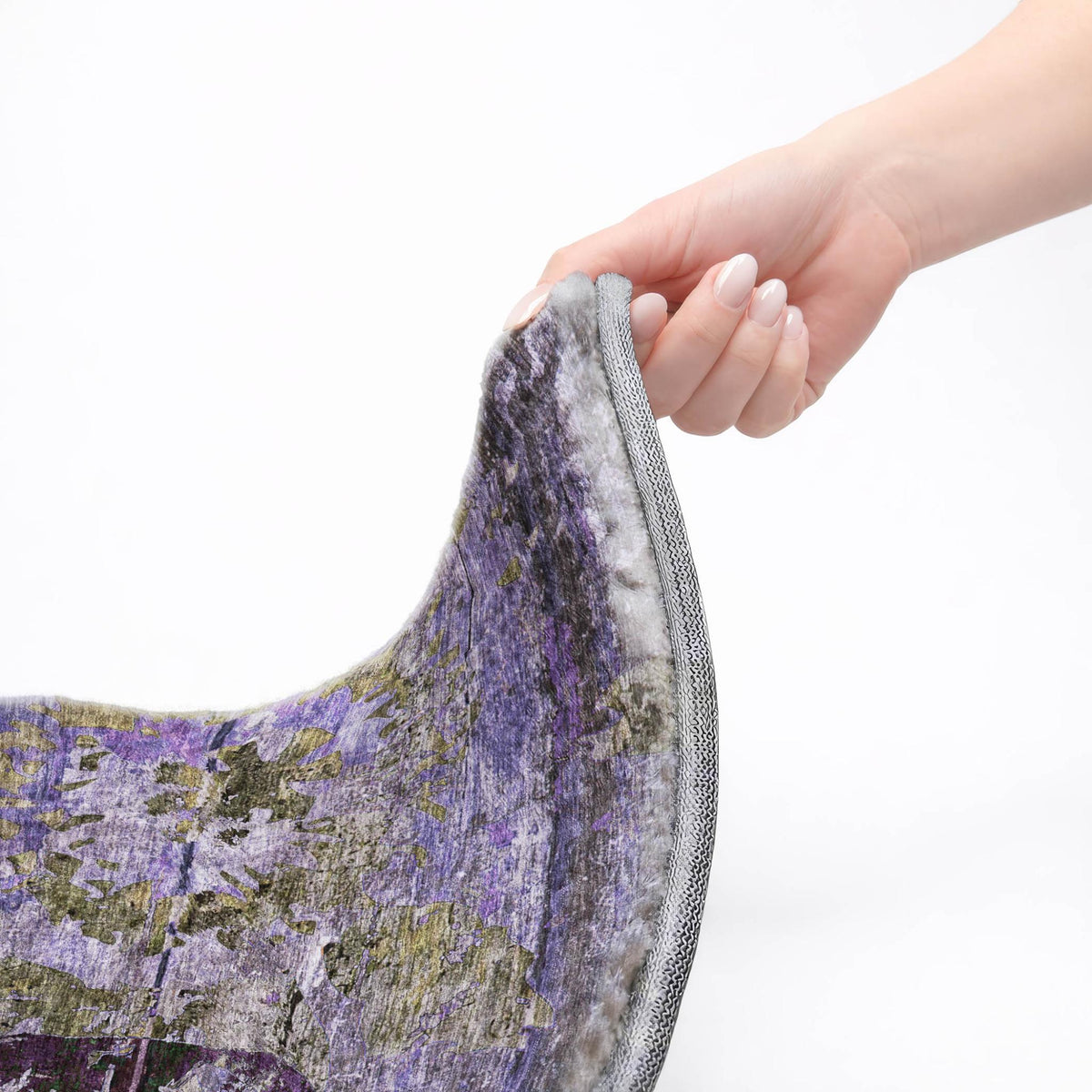 10' X 14' Purple And Gray Abstract Shag Washable Area Rug With UV Protection - HomeRoots - Flyclothing LLC