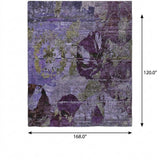 10' X 14' Purple And Gray Abstract Shag Washable Area Rug With UV Protection - HomeRoots - Flyclothing LLC