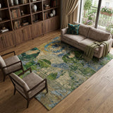 8' X 10' Taupe And Olive Green Abstract Shag Washable Area Rug With UV Protection - HomeRoots - Flyclothing LLC