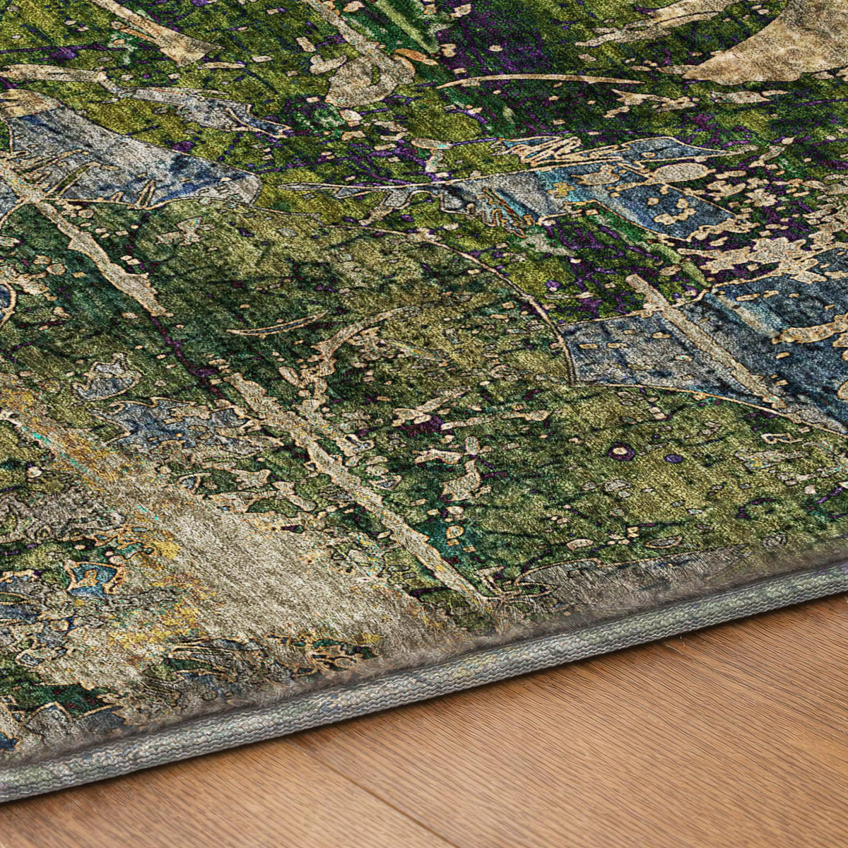8' X 10' Taupe And Olive Green Abstract Shag Washable Area Rug With UV Protection - HomeRoots - Flyclothing LLC