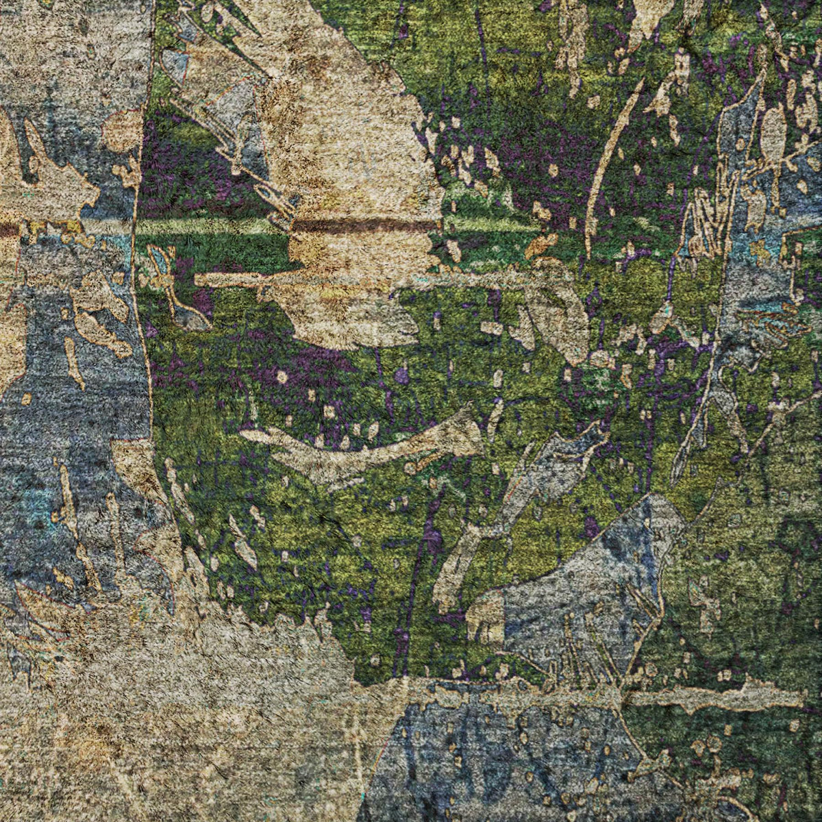 8' X 10' Taupe And Olive Green Abstract Shag Washable Area Rug With UV Protection - HomeRoots - Flyclothing LLC