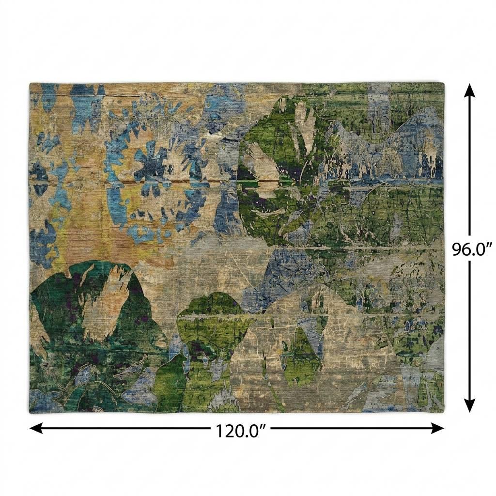 8' X 10' Taupe And Olive Green Abstract Shag Washable Area Rug With UV Protection - HomeRoots - Flyclothing LLC