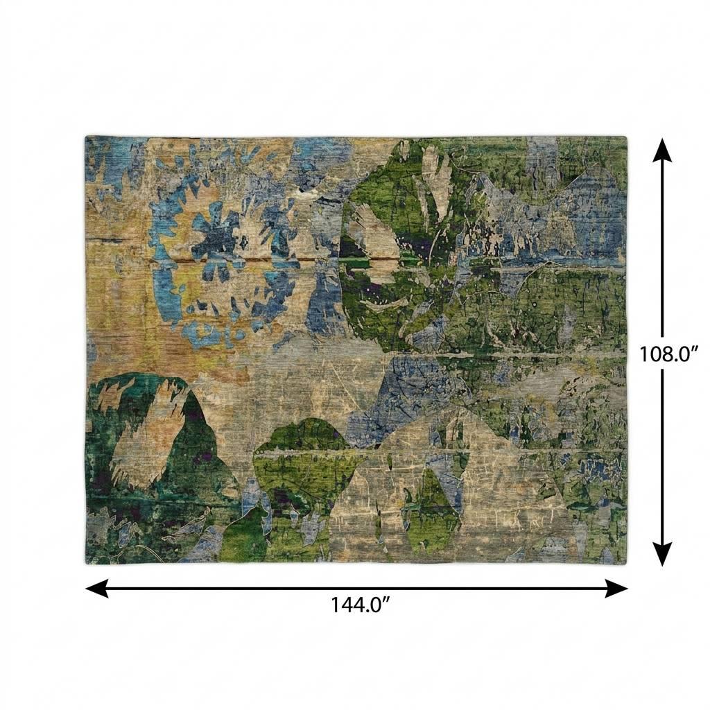 9' X 12' Taupe And Olive Green Abstract Shag Washable Area Rug With UV Protection - HomeRoots - Flyclothing LLC