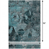 8' X 10' Teal And Gray Abstract Shag Washable Area Rug With UV Protection - HomeRoots - Flyclothing LLC