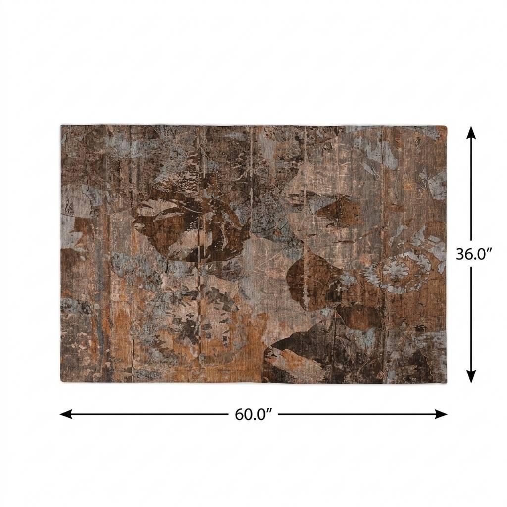 3' X 5' Terra Cotta And Copper Abstract Shag Washable Area Rug With UV Protection - HomeRoots - Flyclothing LLC