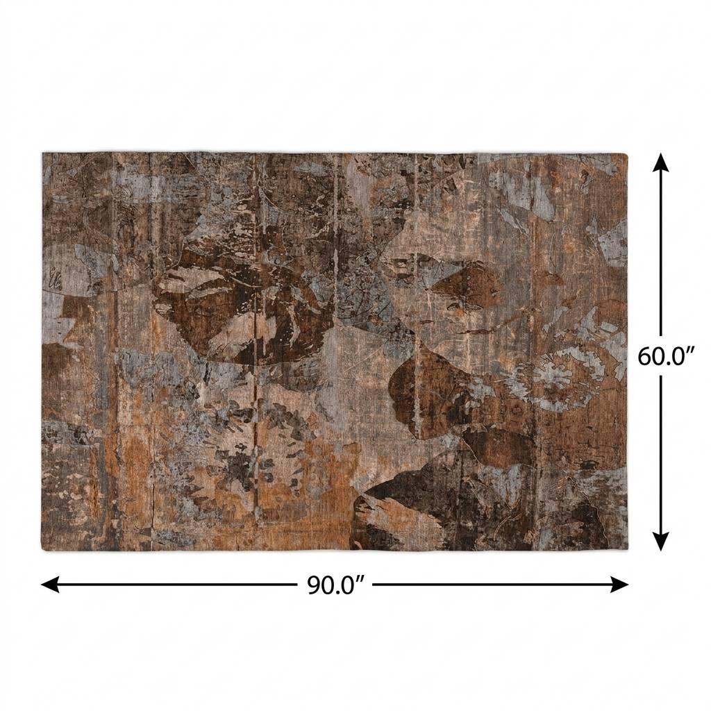 5' X 8' Terra Cotta And Copper Abstract Shag Washable Area Rug With UV Protection - HomeRoots - Flyclothing LLC