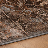 8' Terra Cotta And Copper Abstract Shag Washable Round Rug With UV Protection - HomeRoots - Flyclothing LLC