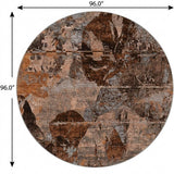 8' Terra Cotta And Copper Abstract Shag Washable Round Rug With UV Protection - HomeRoots - Flyclothing LLC