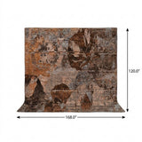 10' X 14' Terra Cotta And Copper Abstract Shag Washable Area Rug With UV Protection - HomeRoots - Flyclothing LLC