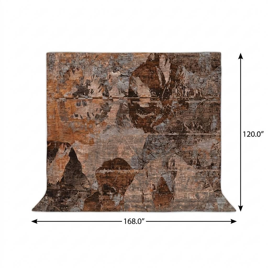 10' X 14' Terra Cotta And Copper Abstract Shag Washable Area Rug With UV Protection - HomeRoots - Flyclothing LLC