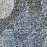 8' Blue And Denim Blue Geometric Shag Washable Round Rug With UV Protection - HomeRoots - Flyclothing LLC