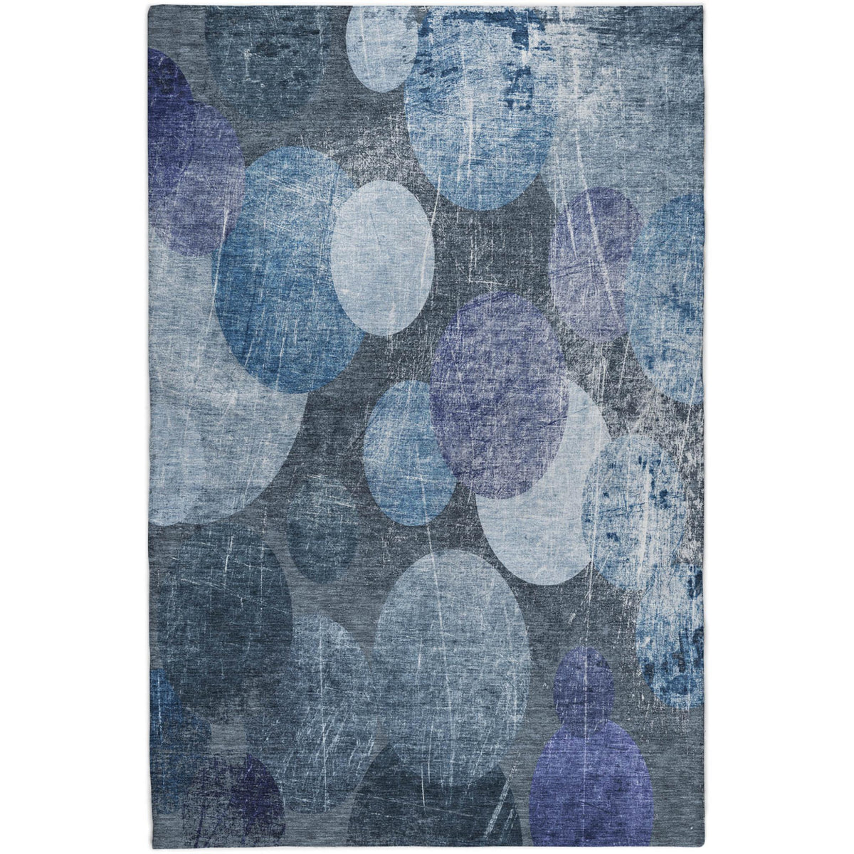 8' X 10' Blue And Denim Blue Geometric Shag Washable Area Rug With UV Protection - HomeRoots - Flyclothing LLC