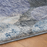 9' X 12' Blue And Denim Blue Geometric Shag Washable Area Rug With UV Protection - HomeRoots - Flyclothing LLC