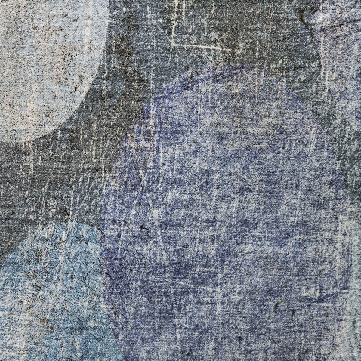 9' X 12' Blue And Denim Blue Geometric Shag Washable Area Rug With UV Protection - HomeRoots - Flyclothing LLC
