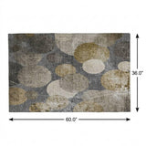 3' X 5' Brown And Taupe Geometric Shag Washable Area Rug With UV Protection - HomeRoots - Flyclothing LLC