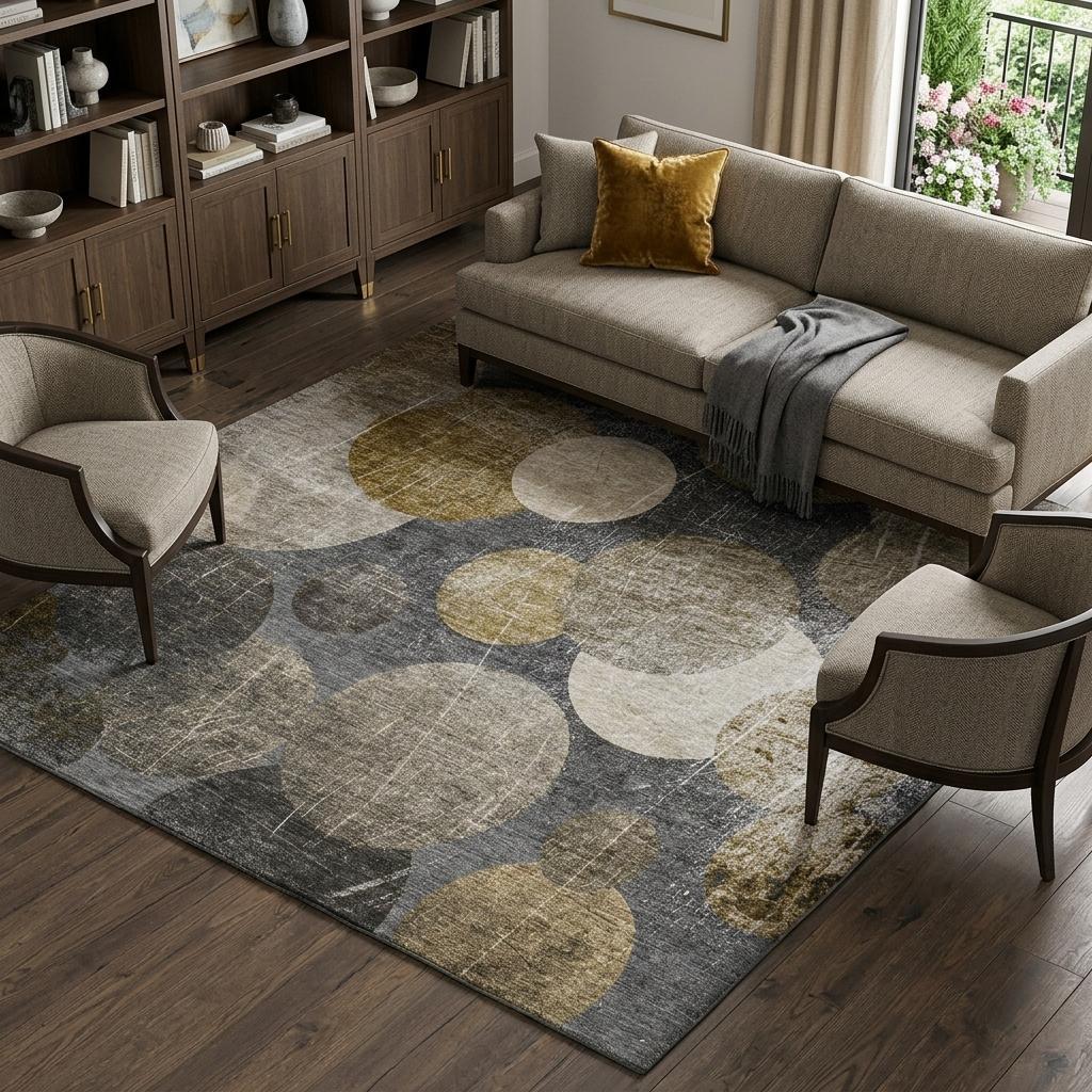 8' X 10' Brown And Taupe Geometric Shag Washable Area Rug With UV Protection - HomeRoots - Flyclothing LLC