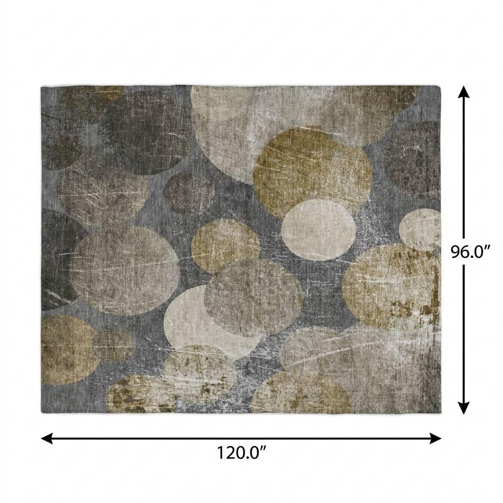 8' X 10' Brown And Taupe Geometric Shag Washable Area Rug With UV Protection - HomeRoots - Flyclothing LLC