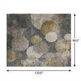 8' X 10' Brown And Taupe Geometric Shag Washable Area Rug With UV Protection - HomeRoots - Flyclothing LLC