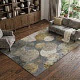 9' X 12' Brown And Taupe Geometric Shag Washable Area Rug With UV Protection - HomeRoots - Flyclothing LLC