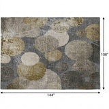 9' X 12' Brown And Taupe Geometric Shag Washable Area Rug With UV Protection - HomeRoots - Flyclothing LLC