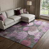 8' X 10' Red And Purple Geometric Shag Washable Area Rug With UV Protection - HomeRoots - Flyclothing LLC