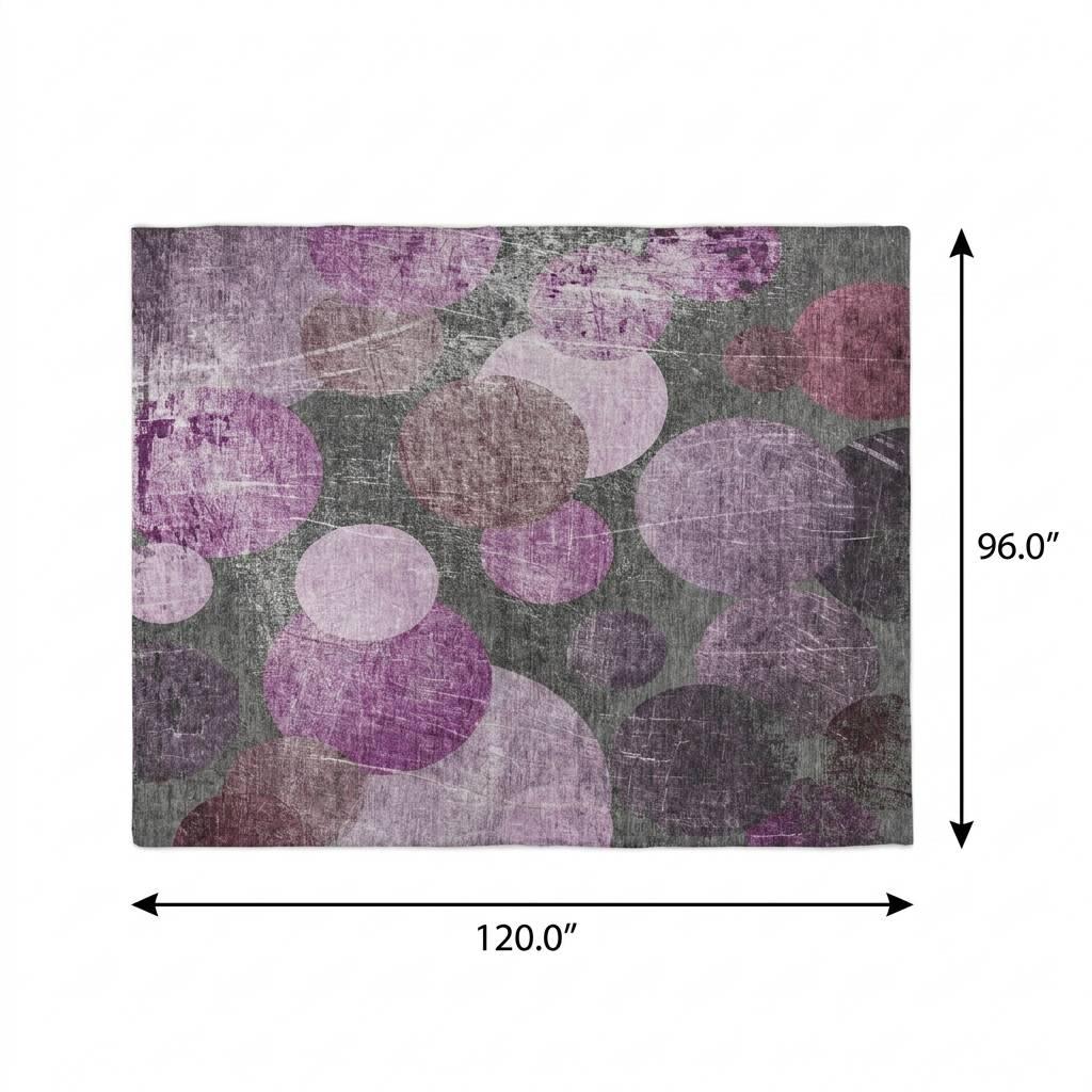 8' X 10' Red And Purple Geometric Shag Washable Area Rug With UV Protection - HomeRoots - Flyclothing LLC