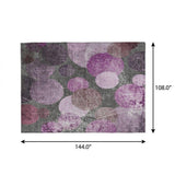 9' X 12' Red And Purple Geometric Shag Washable Area Rug With UV Protection - HomeRoots - Flyclothing LLC