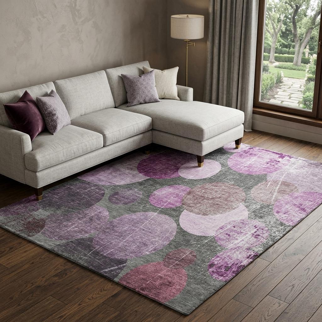 10' X 14' Red And Purple Geometric Shag Washable Area Rug With UV Protection - HomeRoots - Flyclothing LLC