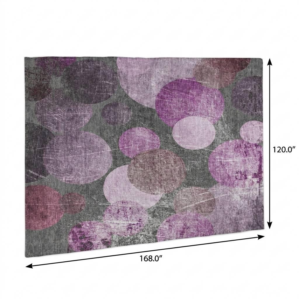 10' X 14' Red And Purple Geometric Shag Washable Area Rug With UV Protection - HomeRoots - Flyclothing LLC