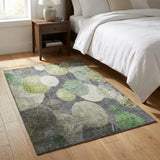 3' X 5' Green And Gray Geometric Shag Washable Area Rug With UV Protection - HomeRoots - Flyclothing LLC