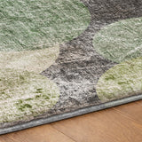 5' X 8' Green And Gray Geometric Shag Washable Area Rug With UV Protection - HomeRoots - Flyclothing LLC